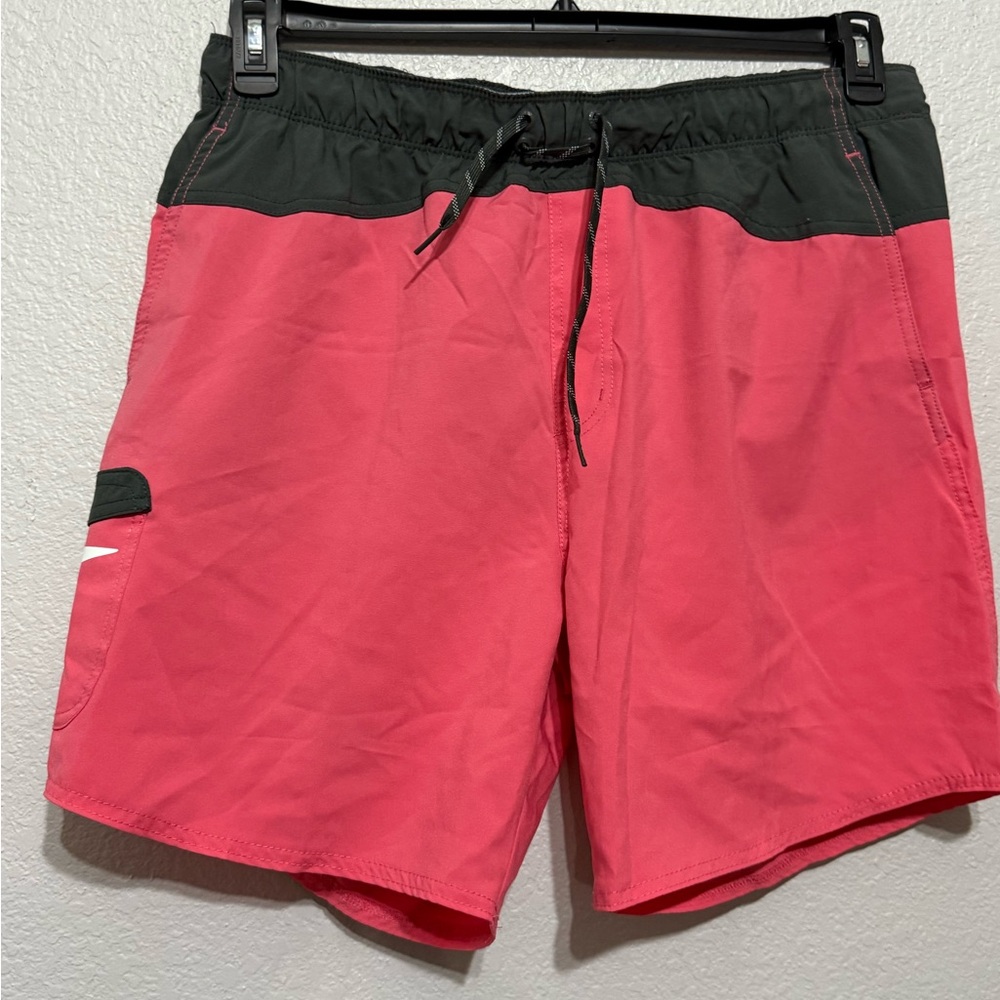 Euc Speedo Coral and Gray Board Shorts
